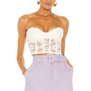 NWT Bardot Lace Corset Bustier Top White Ivory